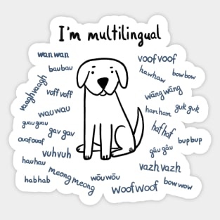 Multilingual Dog Barks Sticker